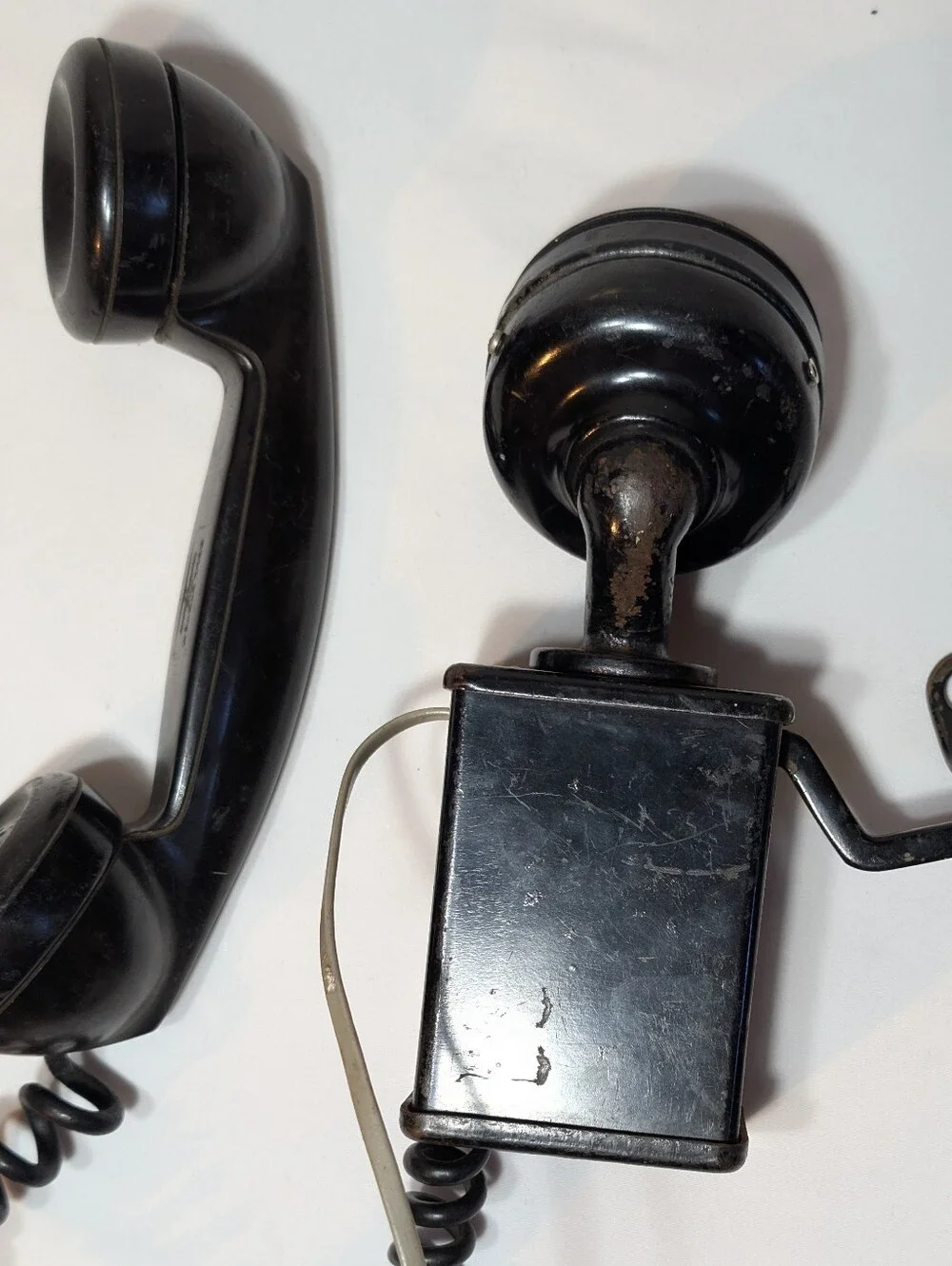 Antique Western Electric Black Rotary Dial Space Saver Wall Mount Phone C1 VTG